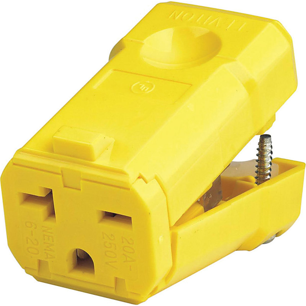 Leviton 05459-0VY Industrial Nylon Grounding Plug 6-20R 2 Pole 3 Wire Bagged