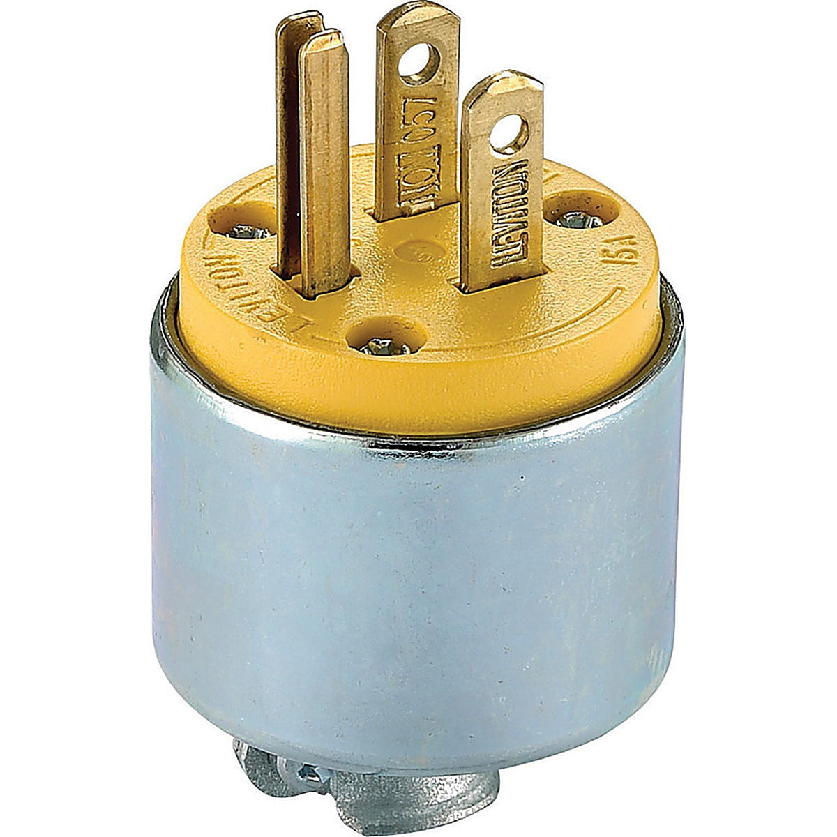 Leviton 515PA-000 Commercial Armored Ground/Straight Blade Plug 5-15P 18-12 AWG 2 Pole 3 Wire