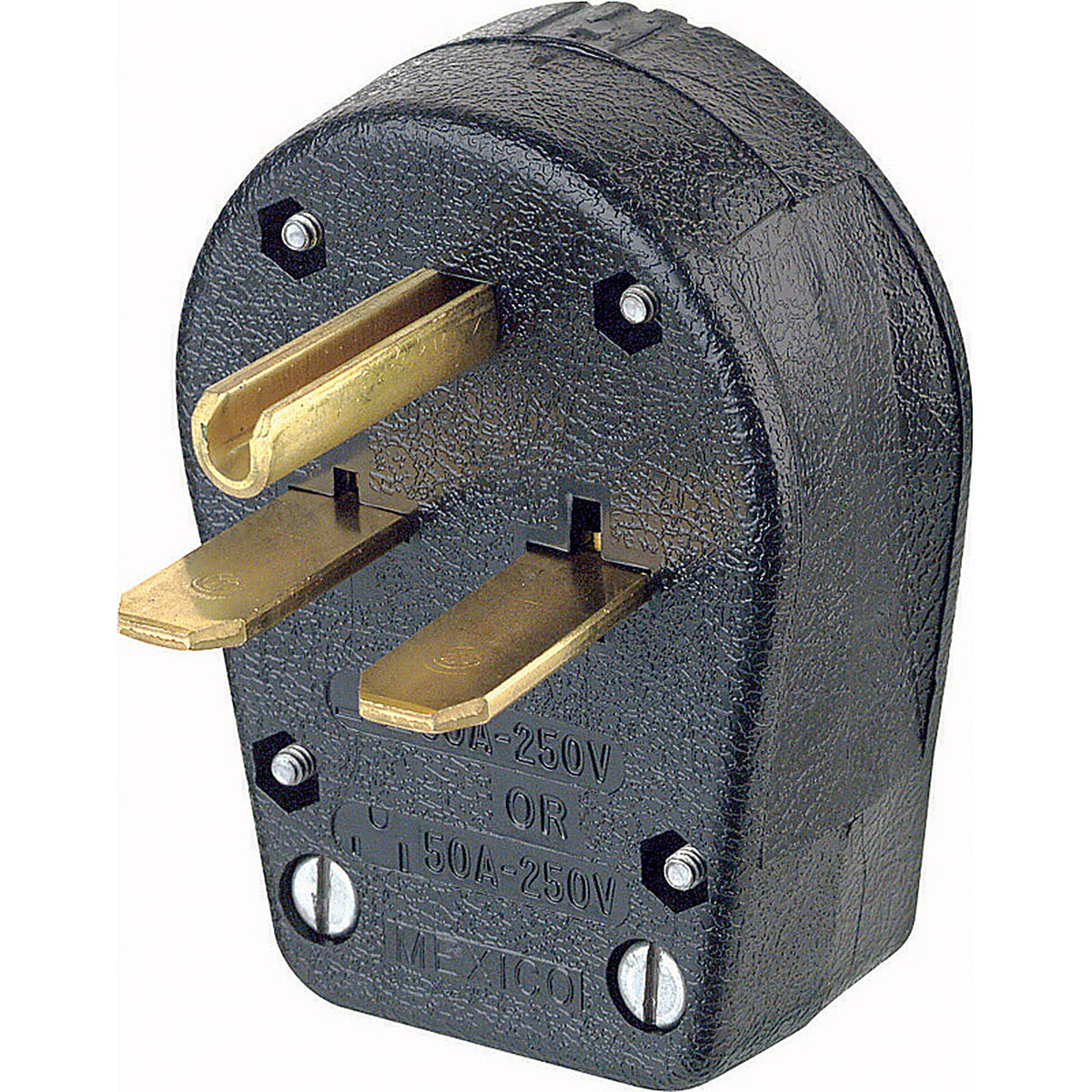 Leviton 00931-00E Commercial Thermoplastic Angle Ground/Straight Blade Plug 6-30P/6-50P 14-6 AWG 2 Pole 3 Wire