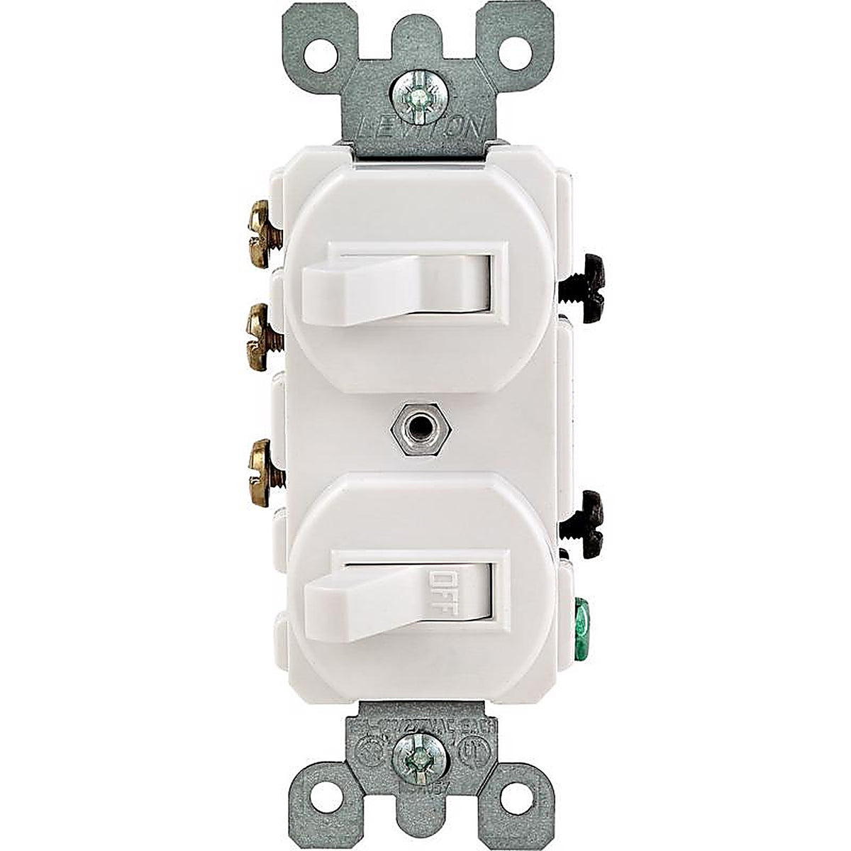 Leviton 05241-0WS 15 amps Single Pole or 3-way Rocker Duplex Combination Switch White 1/Pack