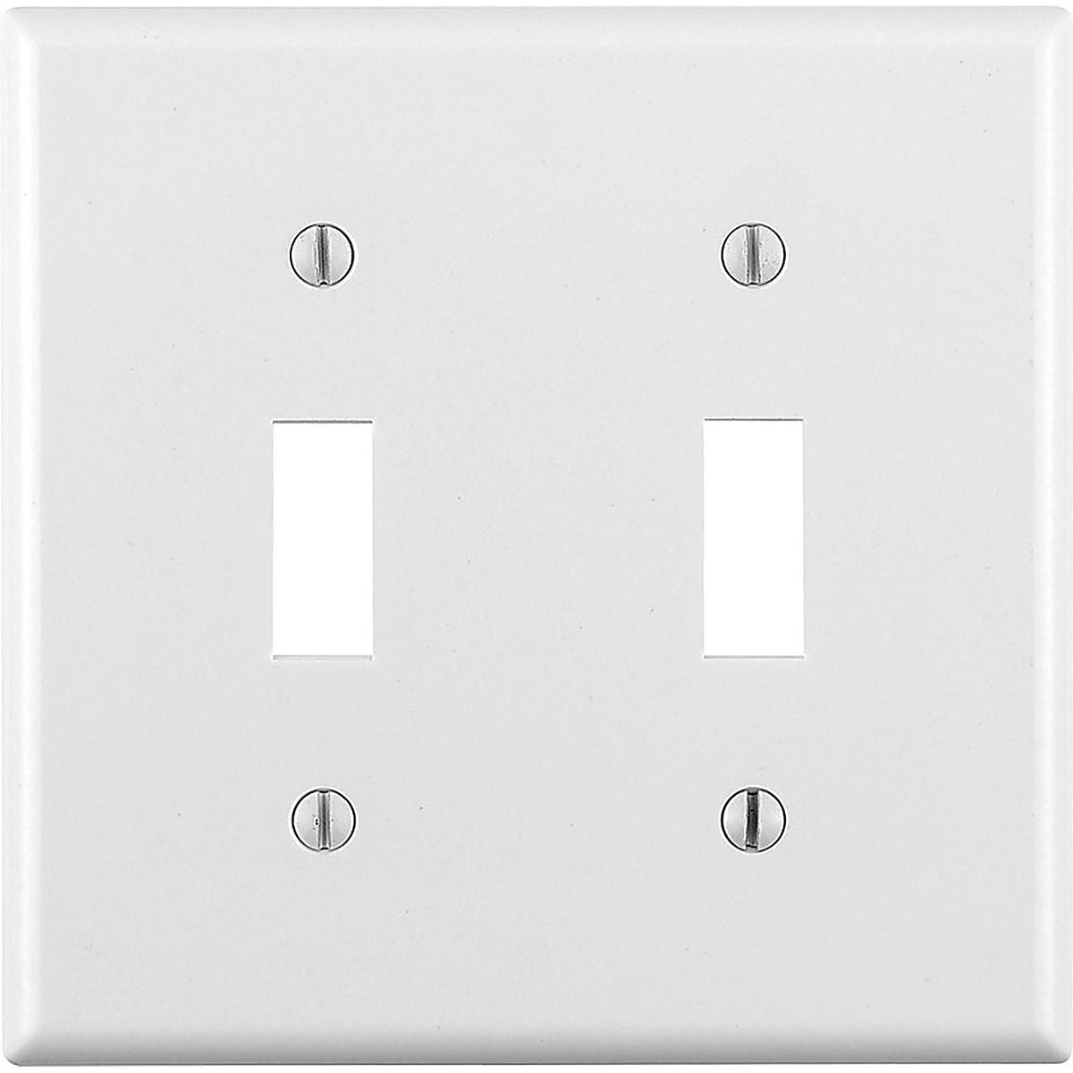 Leviton 88009-000 White 2 gang Thermoset Plastic Toggle Wall Plate 1/Pack