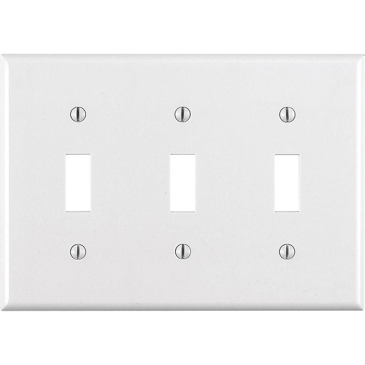Leviton 88011-000 White 3 gang Thermoset Plastic Toggle Wall Plate 1/Pack