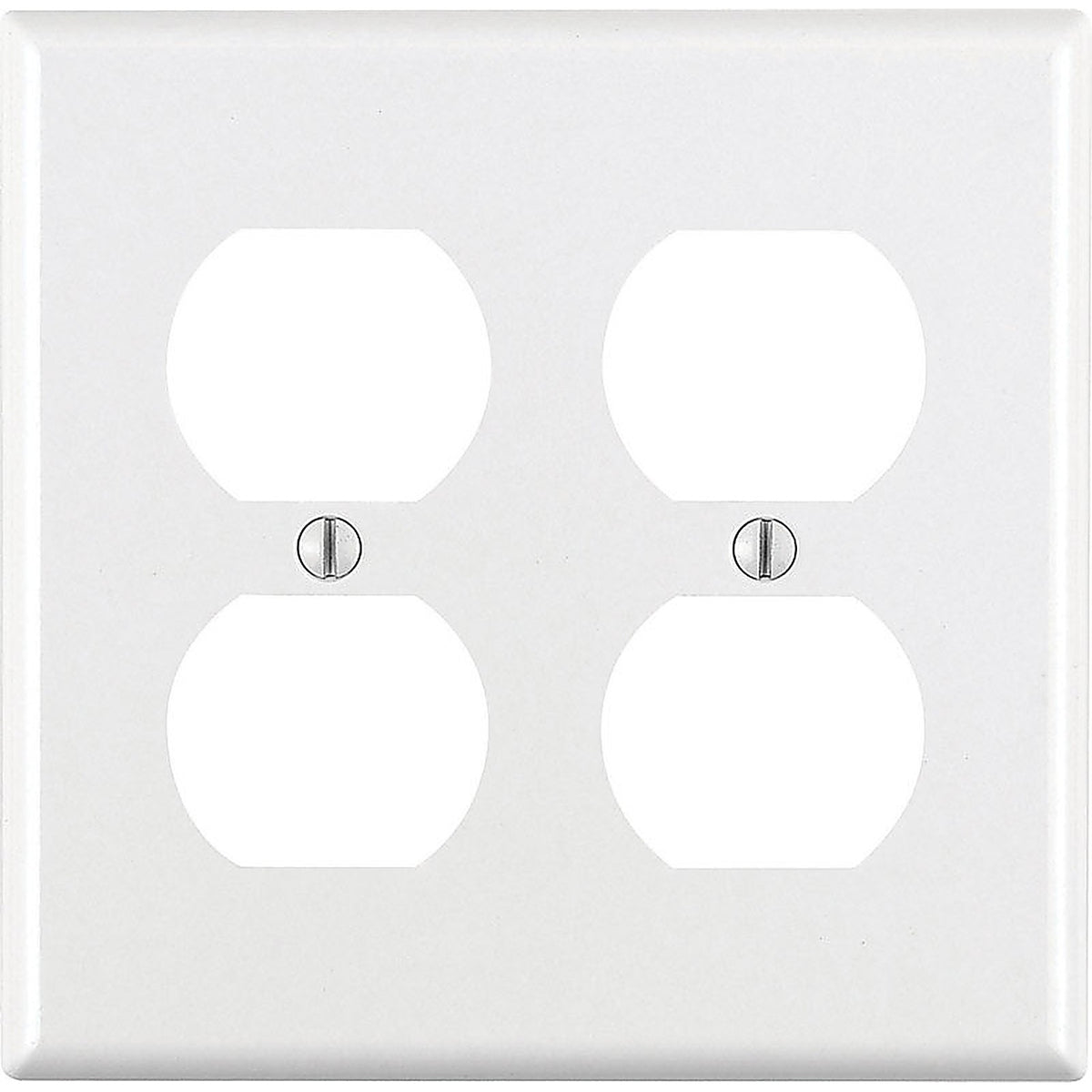 Leviton 88016-000 White 2 gang Thermoset Plastic Duplex Outlet Wall Plate 1/Pack