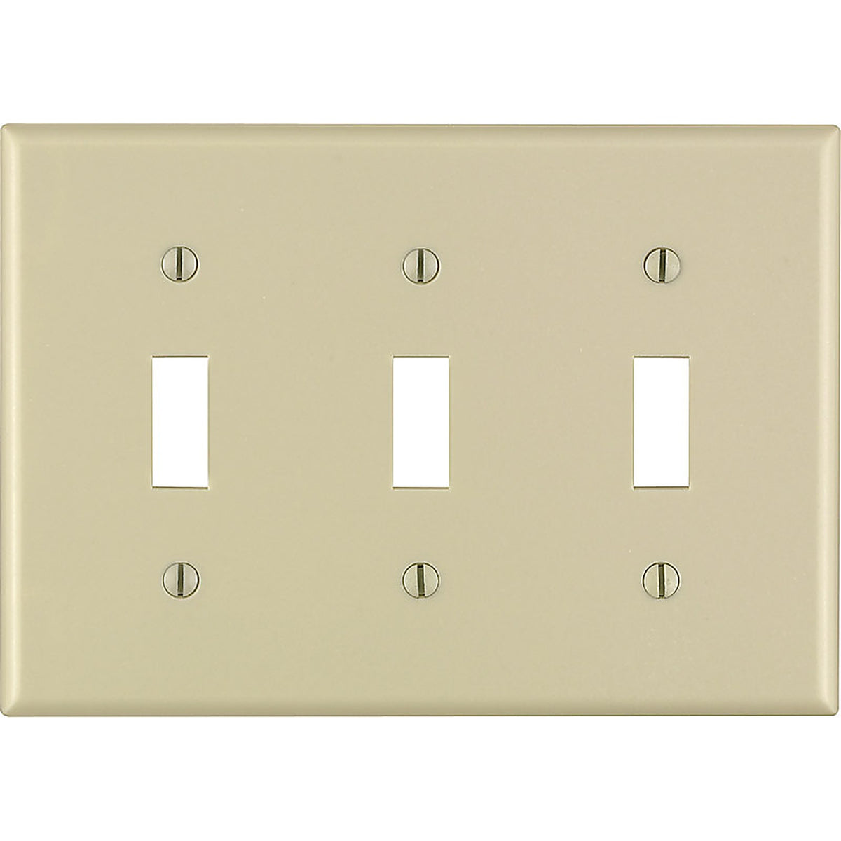 Leviton 86011-000 Ivory 3 gang Thermoset Plastic Toggle Wall Plate 1/Pack