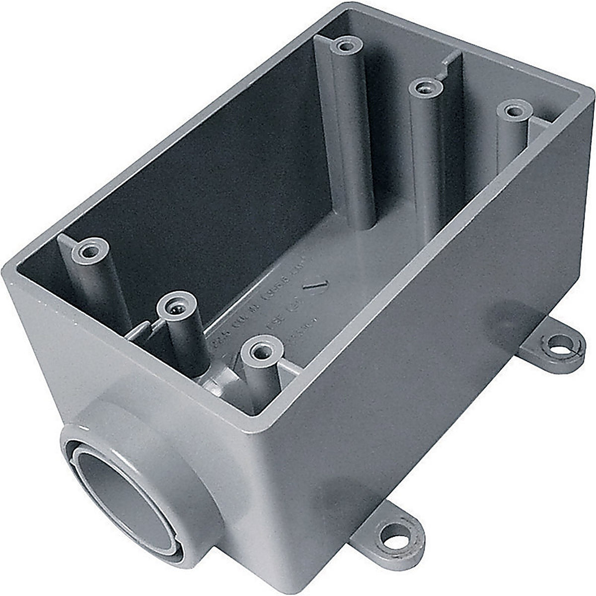 Cantex 5133364U 2-1/4 in. Rectangle PVC 1 gang Electrical Box Gray