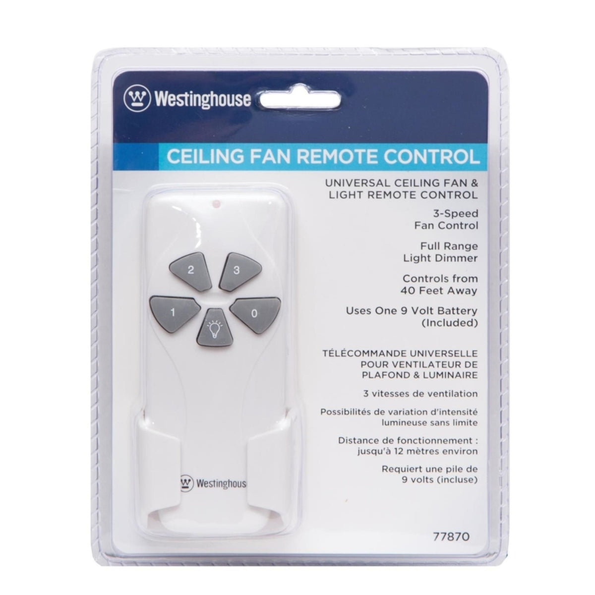 Westinghouse 77870 Remote Control White 1/Pack