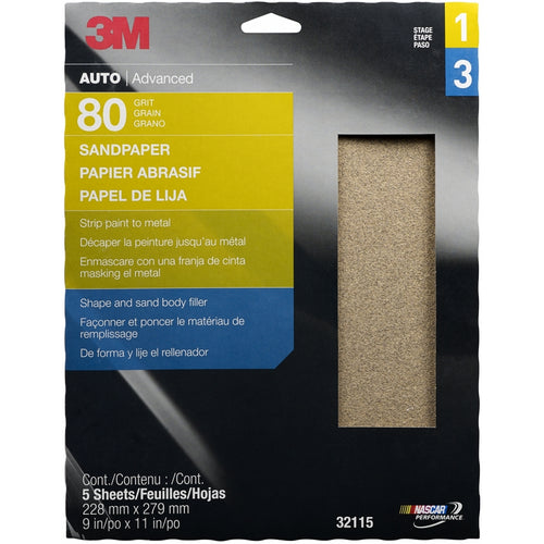 3M 32115 Sandpaper, 80 grit