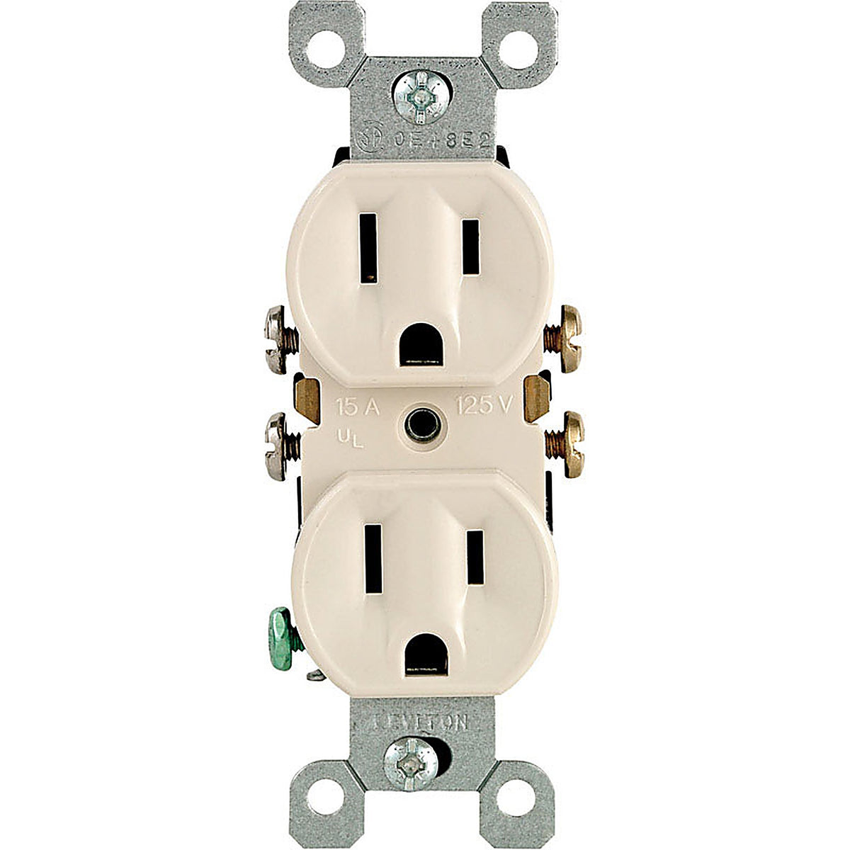 Leviton 05320-TCP 15 amps 125 volt Duplex Light Almond Outlet 5-15R 1/Pack