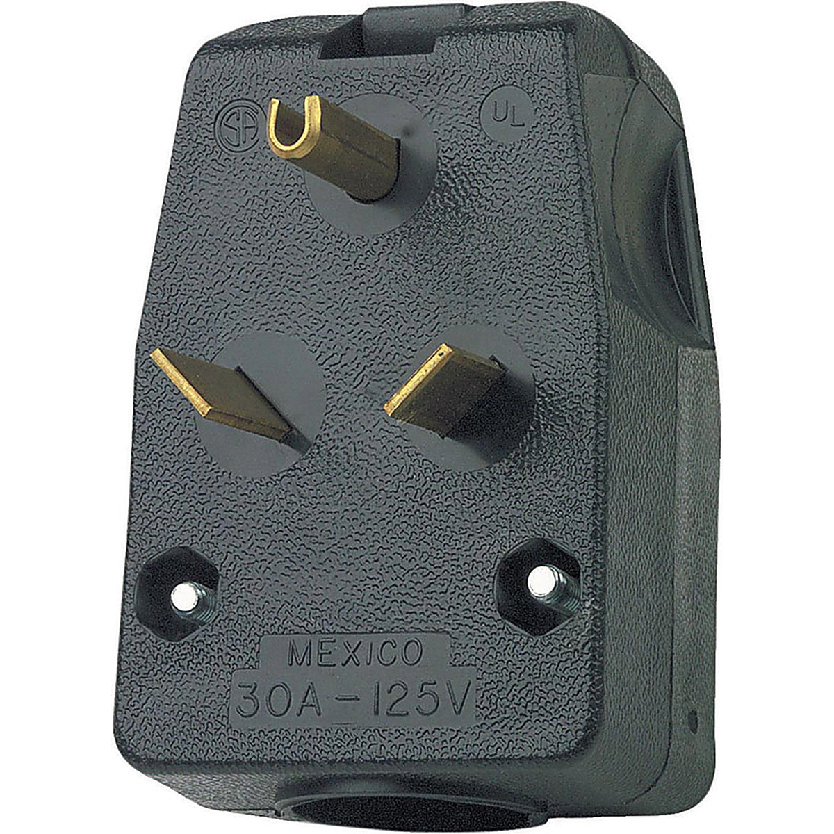 Leviton 00830-00E Commercial Thermoplastic Angle Blade Plug TT-30P 14-6 AWG 2 Pole 3 Wire Boxed