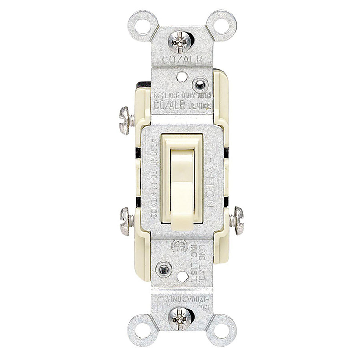 Leviton 02653-02I CO/ALR 15 amps Toggle Switch Ivory 1/Pack