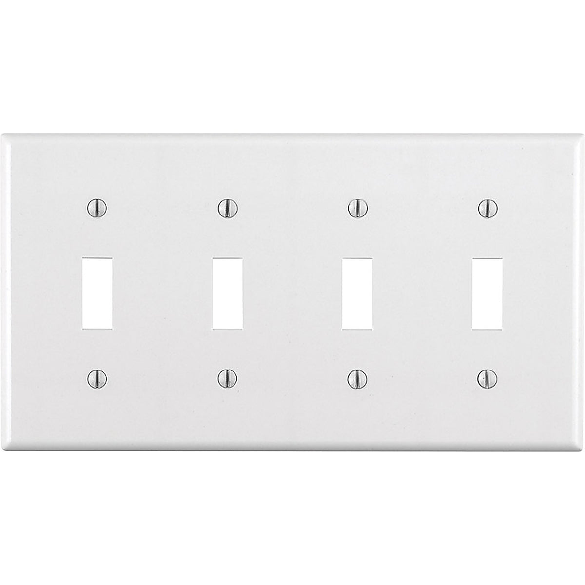 Leviton 88012-000 White 4 gang Thermoset Plastic Toggle Wall Plate 1/Pack