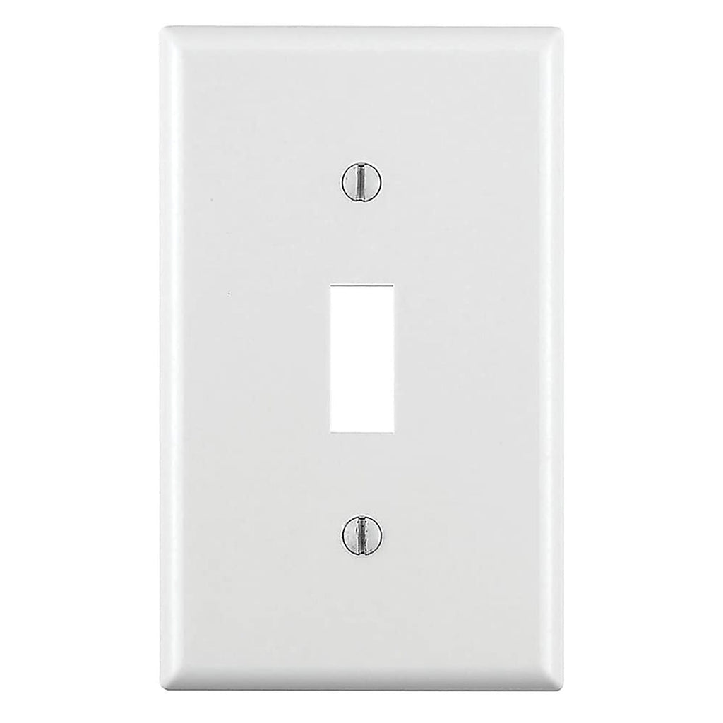 Leviton 88001-WMP White 1 gang Thermoset Plastic Toggle Wall Plate 10/pc.