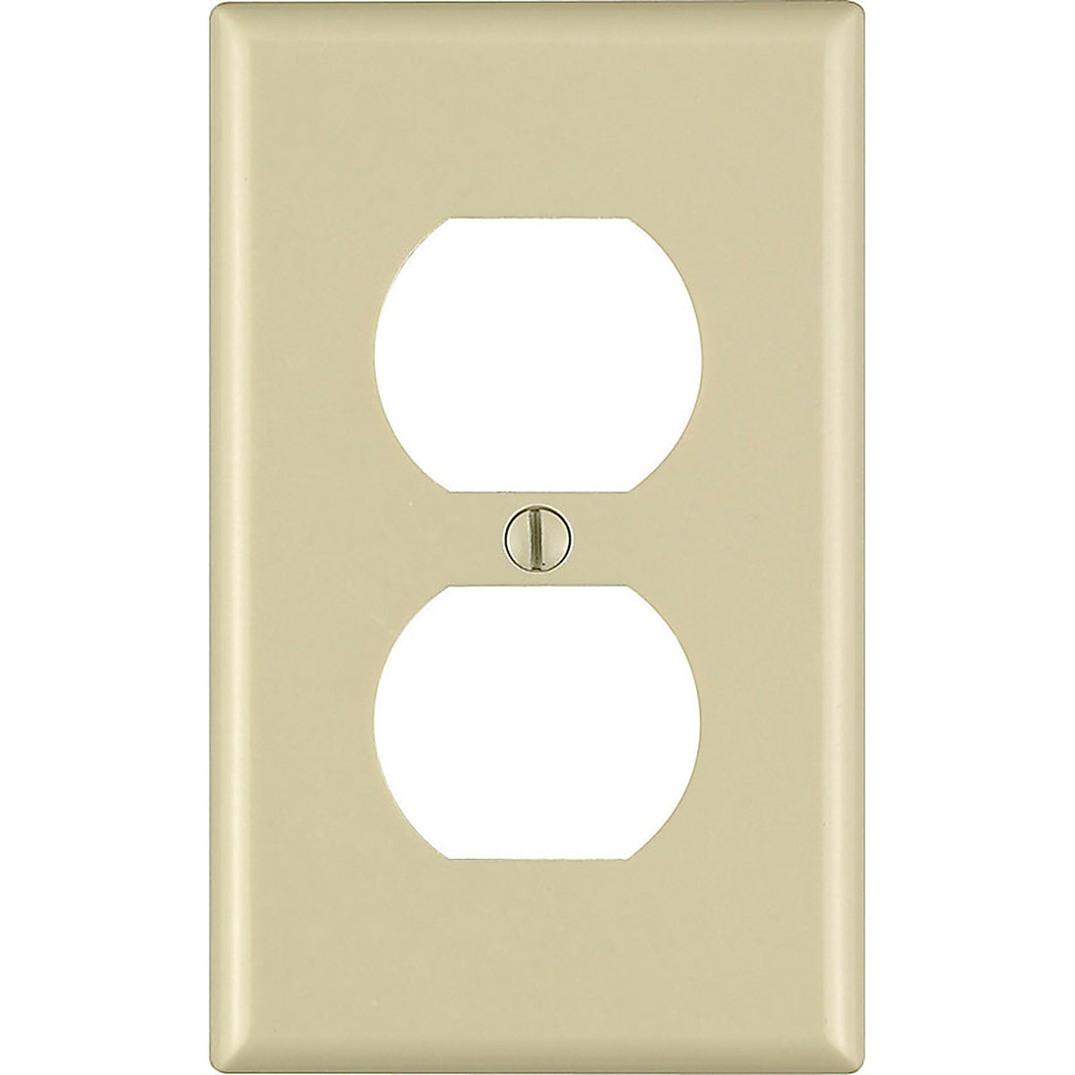 Leviton 86003-IMP Ivory 1 gang Thermoset Plastic Duplex Outlet Wall Plate 10/Pack