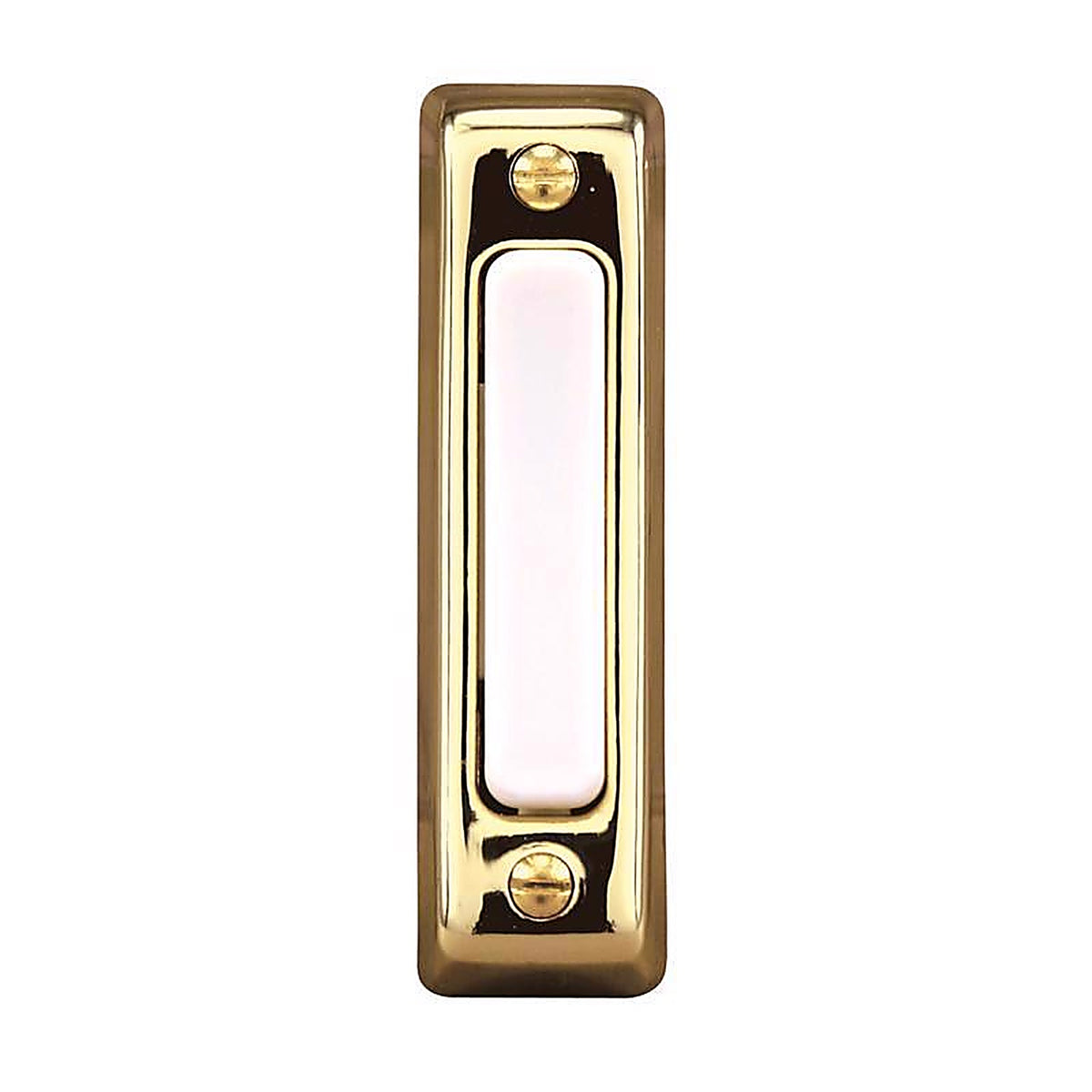Heath-Zenith SL-711-02 Polished Brass Plastic Wired Pushbutton Doorbell