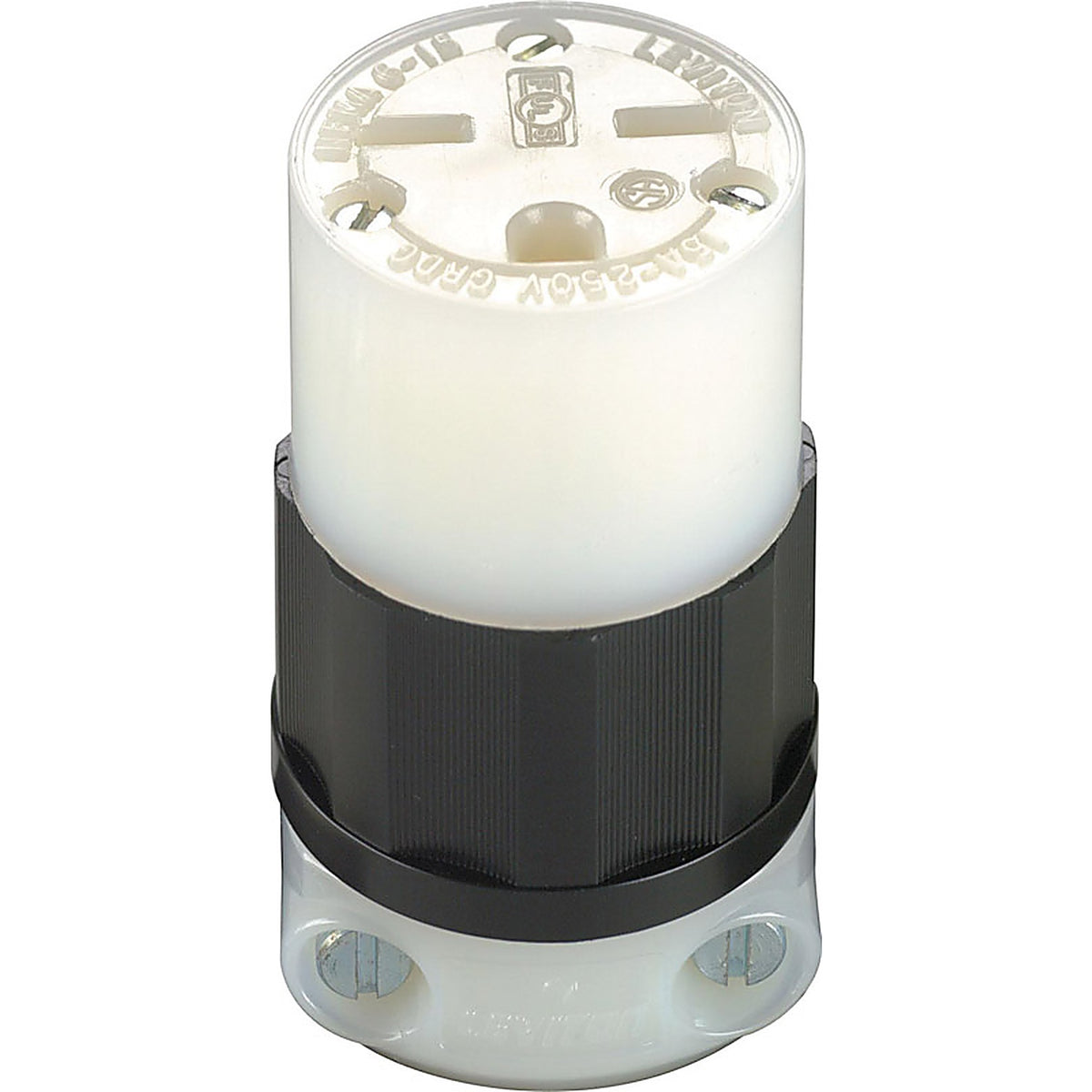Leviton 05669-00C Industrial Nylon Grounding Connector 6-15R 18-10 AWG 2 Pole 3 Wire Bagged