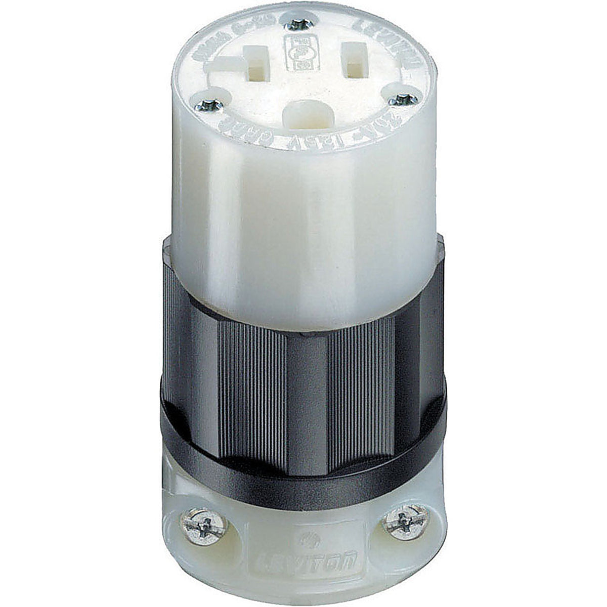 Leviton 05369-00C Industrial Nylon Ground/Straight Blade Plug 5-20R 2 Pole 3 Wire