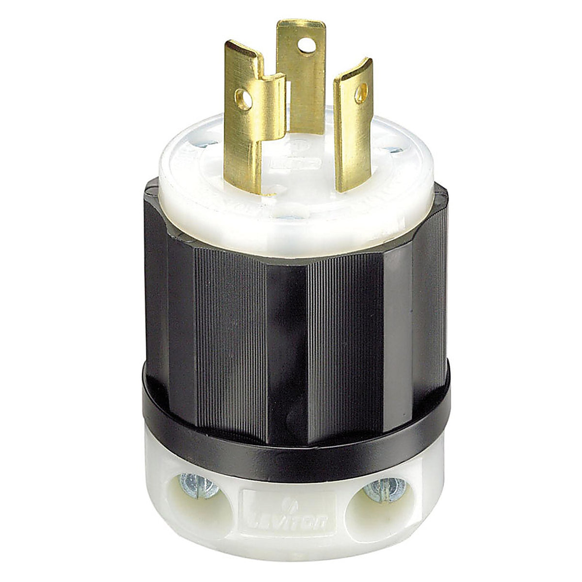 Leviton 02621-0PB Industrial Nylon Curved Blade/Ground Locking Connector L6-30P 16-8 AWG 2 Pole 3 Wire Bagged