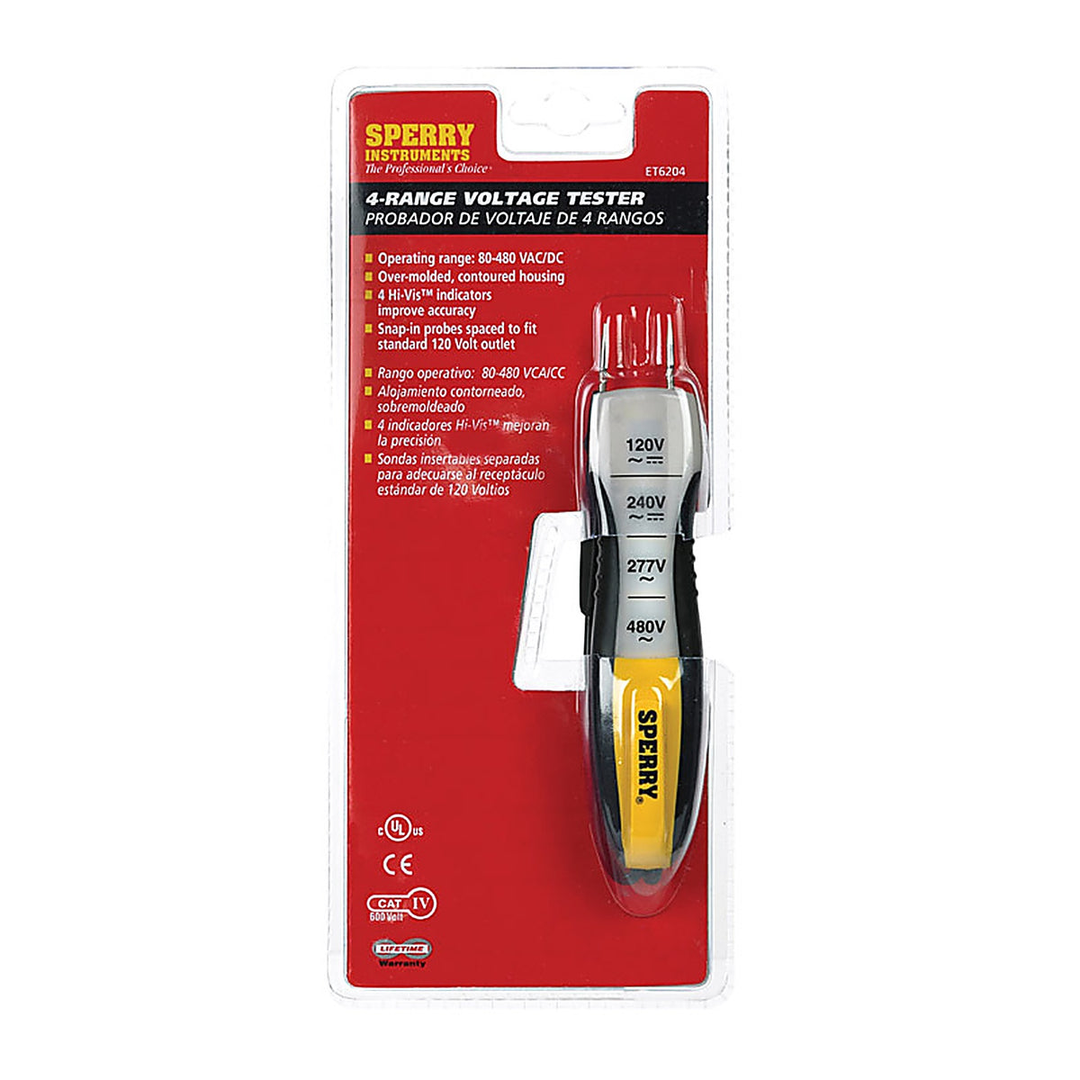 Sperry ET6204 80/480 VAC/VDC 4 Range Voltage Tester