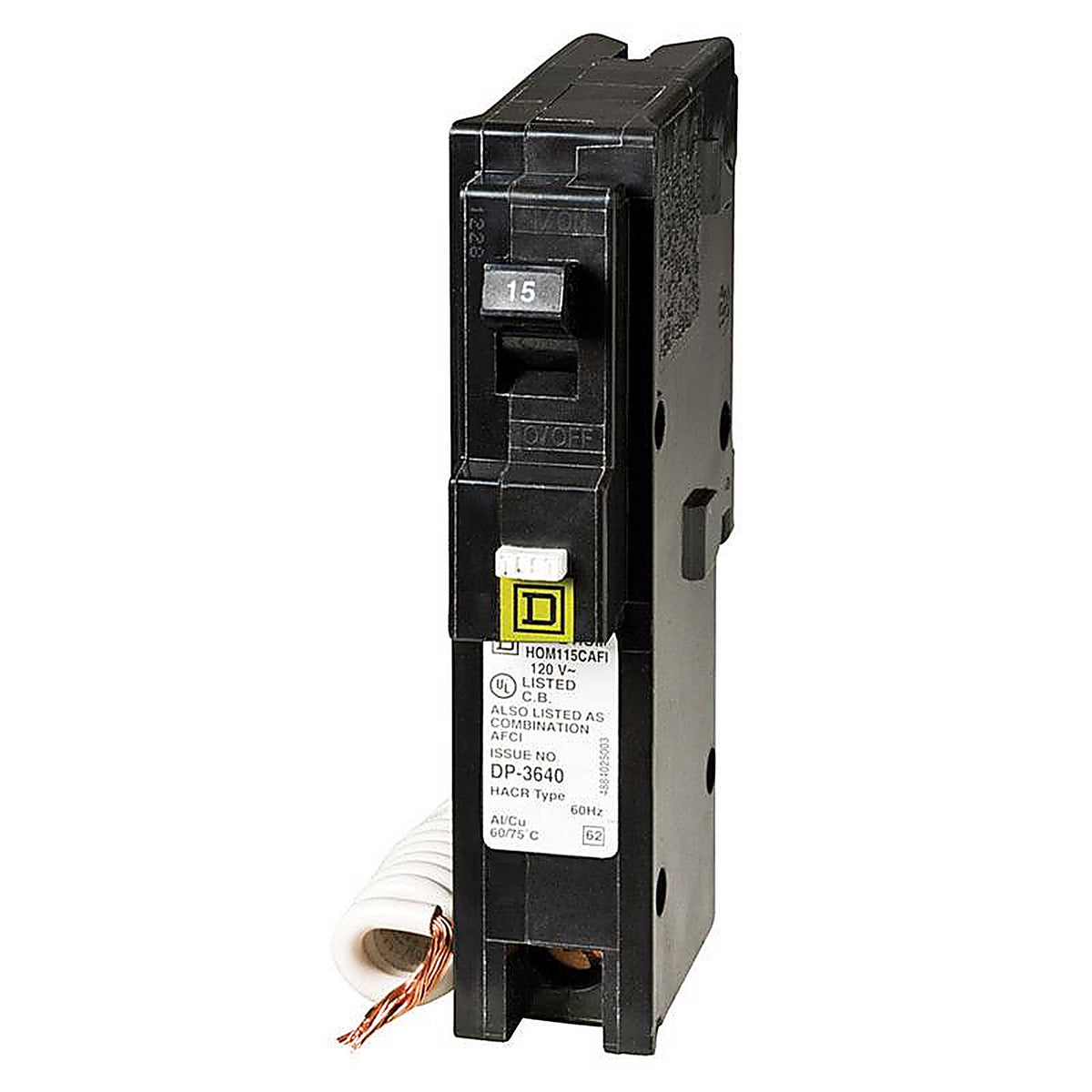 Square D HOM115CAFIC HomeLine 15 amps Arc Fault/Plug In Single Pole Circuit Breaker