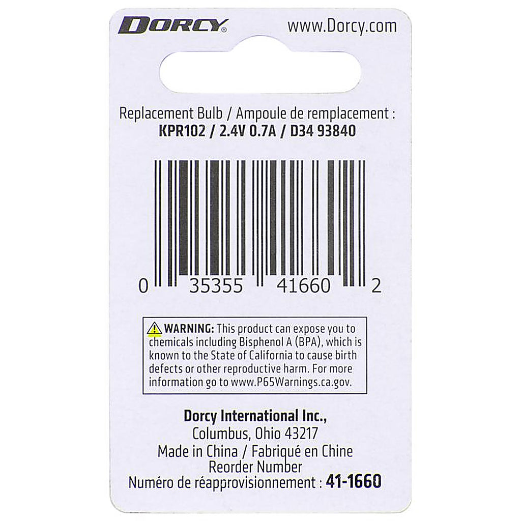Dorcy 41-1660 2D Krypton Flashlight Bulb 2.4 volt Bayonet Base