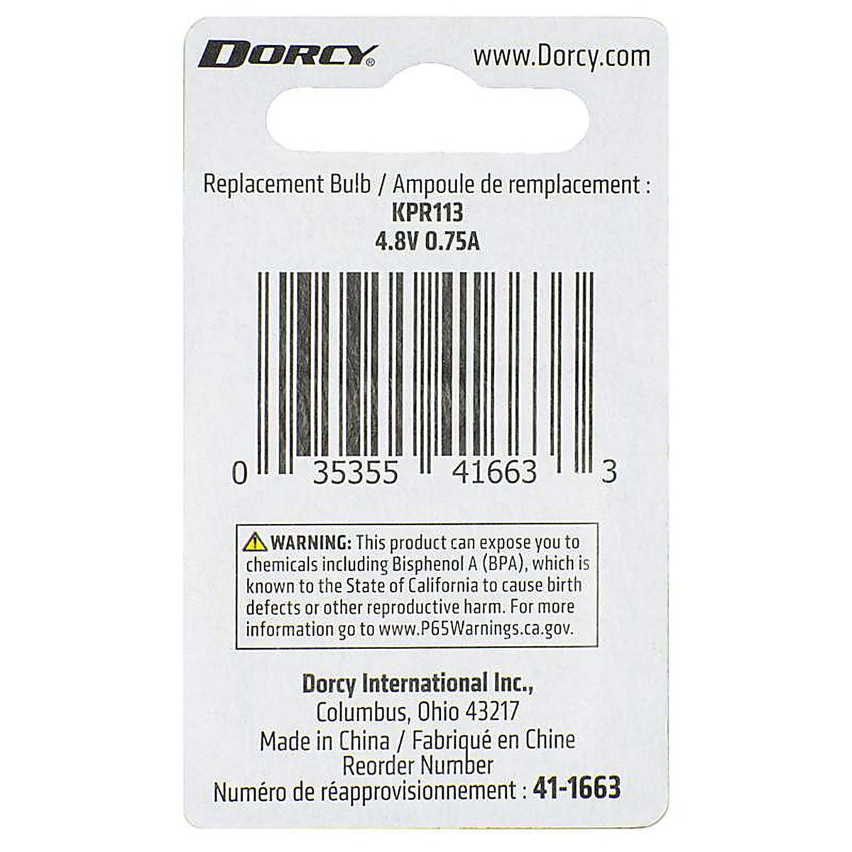 Dorcy 41-1663 6V/4D Krypton Flashlight Bulb 2.2 volt Bayonet Base