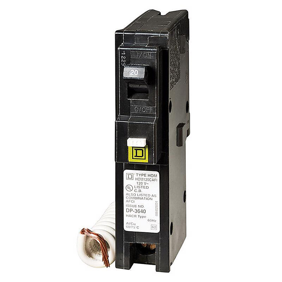 Square D HOM120CAFIC HomeLine 20 amps Surge Single Pole Circuit Breaker