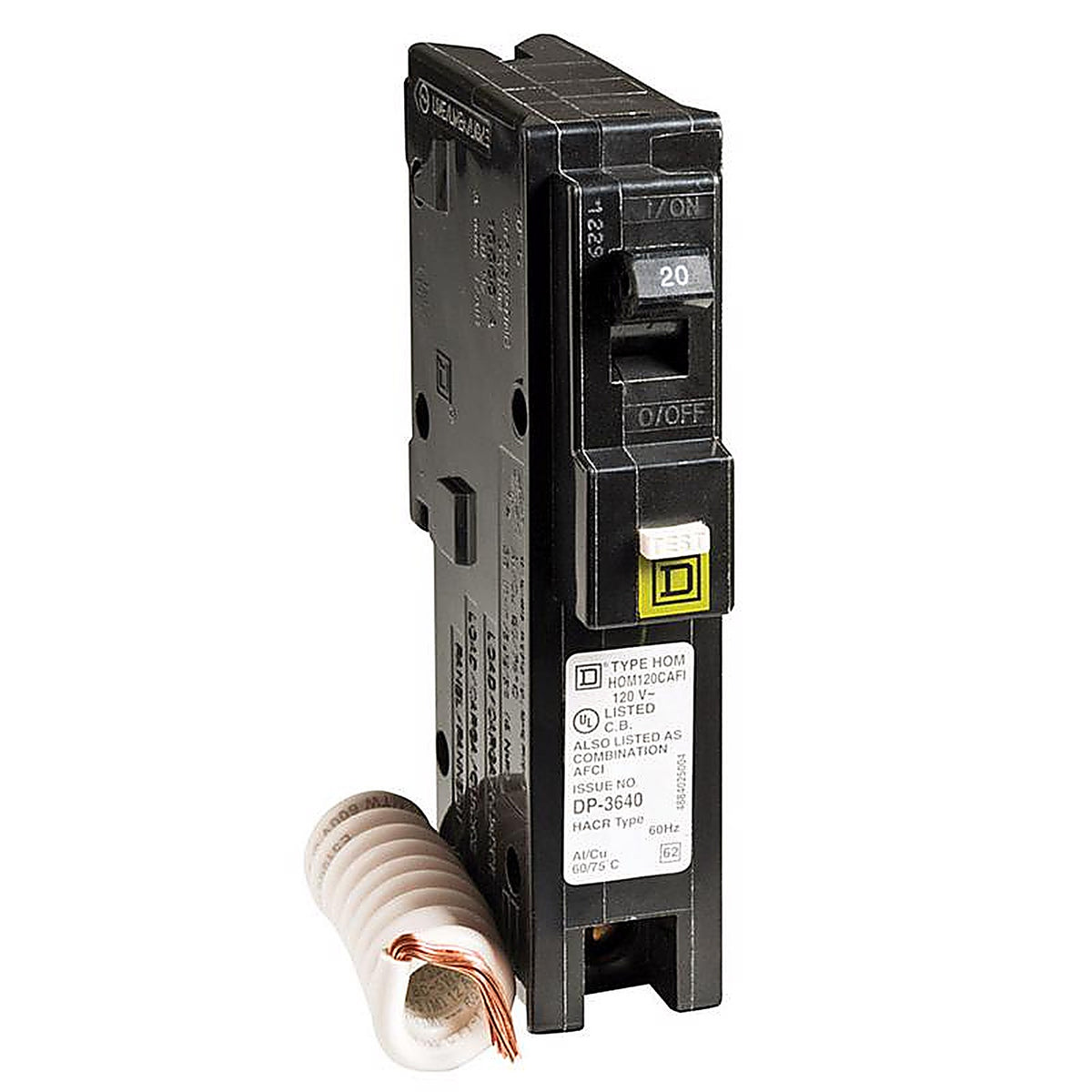 Square D HOM120CAFIC HomeLine 20 amps Surge Single Pole Circuit Breaker