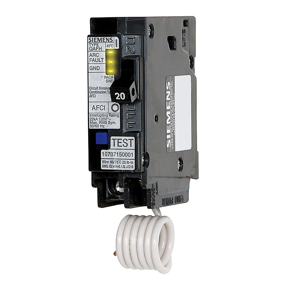 Siemens QA120AFC 20 amps Arc Fault/Single Pole 1 Circuit Breaker