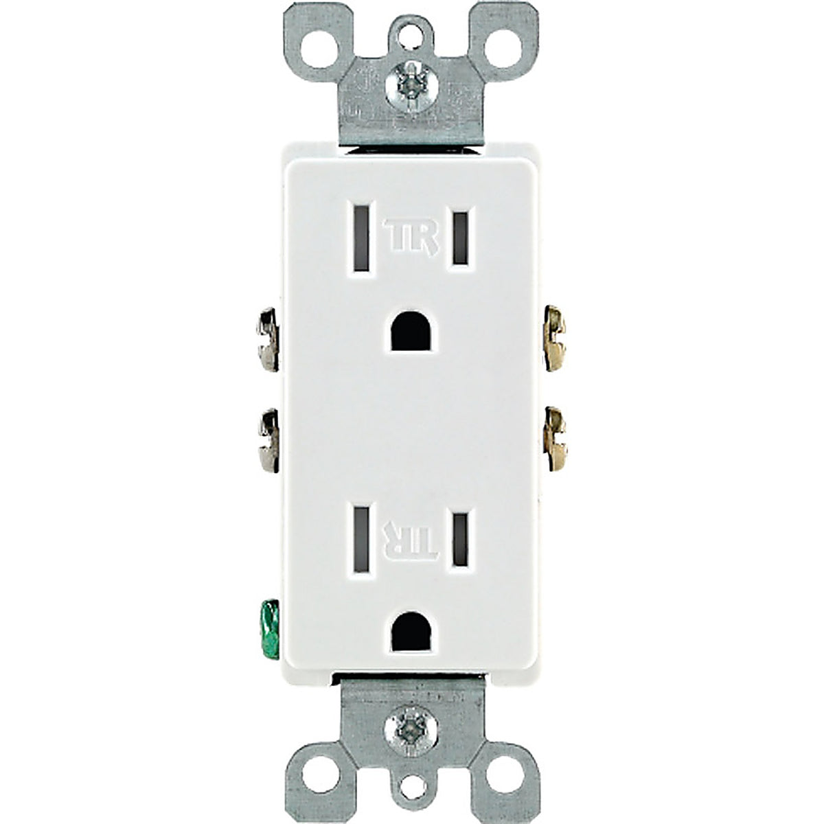 Leviton T5325-00W Decora 15 amps 125 volt Duplex White Outlet 5-15R 1/Pack