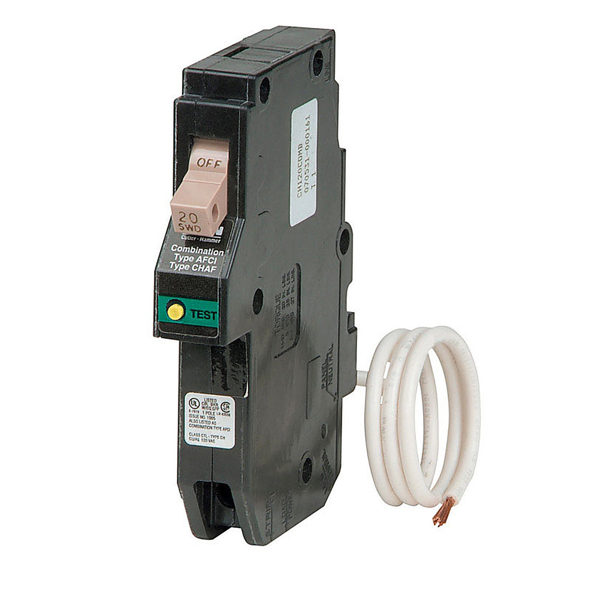 Cutler-Hammer CHFN120AF 20 amps Arc Fault Single Pole Arc Fault Breaker