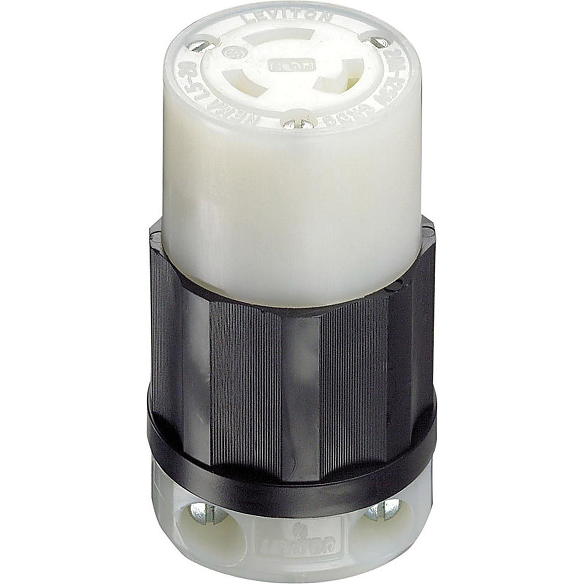 Leviton 02313-000 Industrial Nylon Curved Blade/Ground Locking Connector L5-20R 16-10 AWG 2 Pole 3 Wire