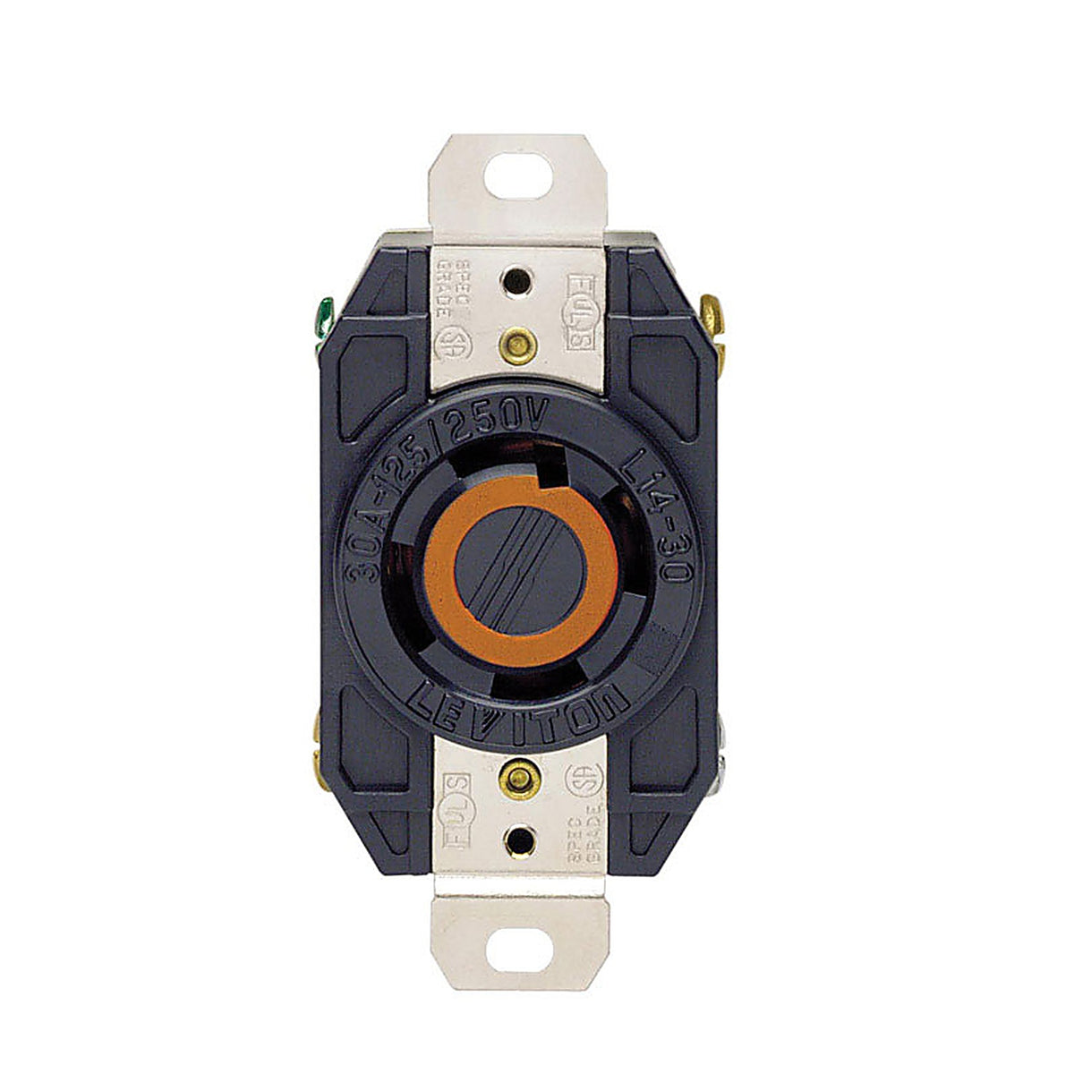 Leviton 02710-00D V-O-Max 30 amps 125/250 volt Black Outlet L14-30R 1/Pack