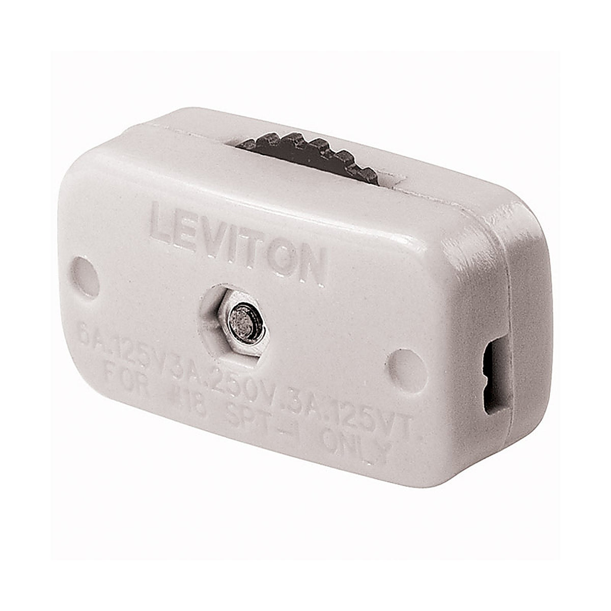 Leviton C24-00423-3KW 3 amps Single Pole Rotary Miniature Cord Switch White 1/Pack