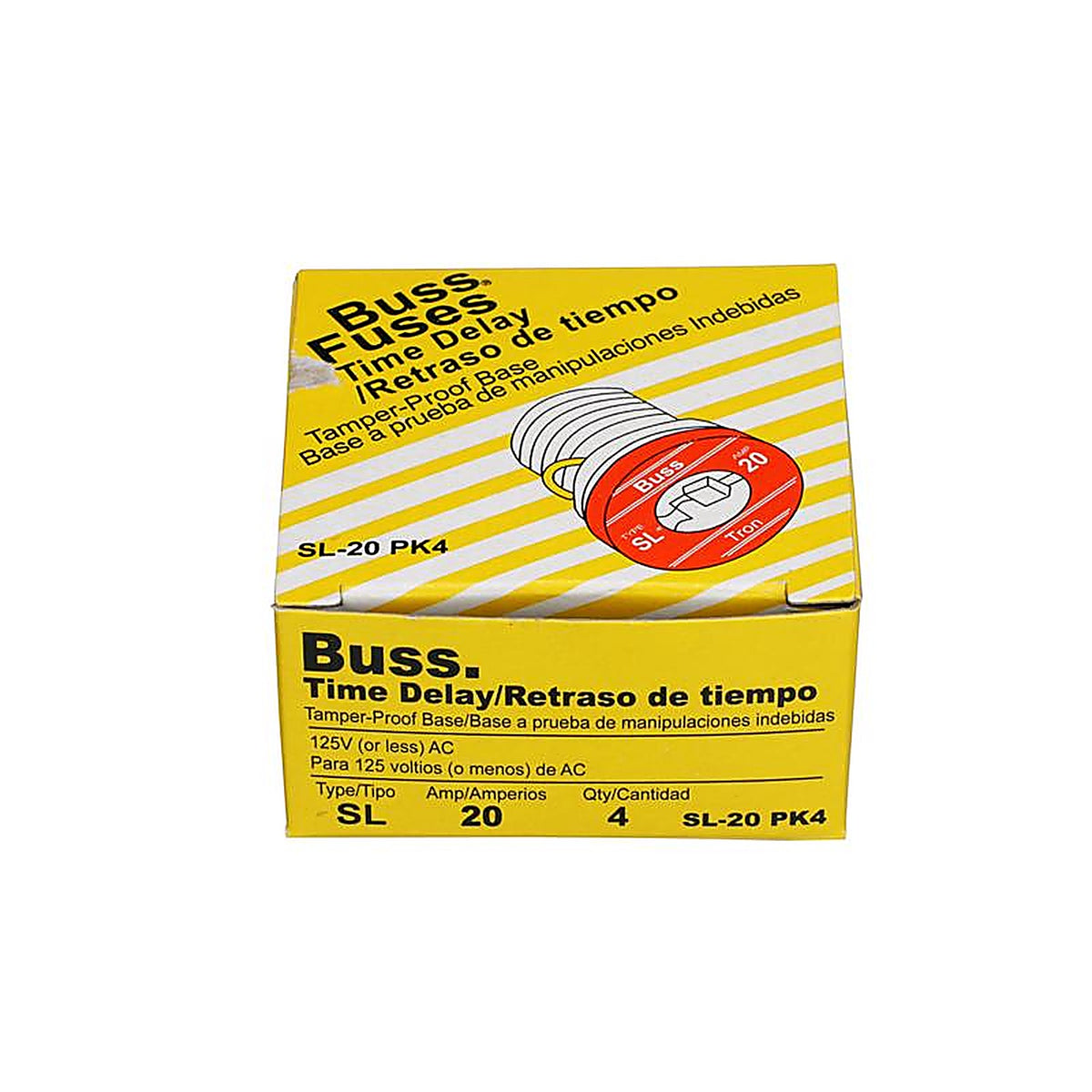 Bussmann SL-20PK4 20 amps Tamper Proof Plug Fuse 4/Pack