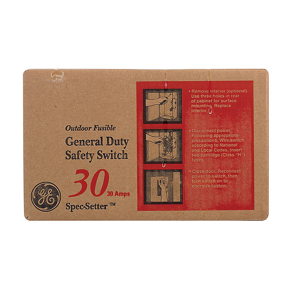 GE TG3221R 30 amps Fusible 2-Pole Fuse Safety Switch