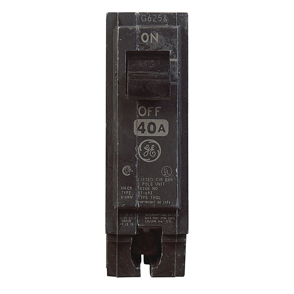 GE THQL1140 Q-Line 40 amps Standard Single Pole Circuit Breaker