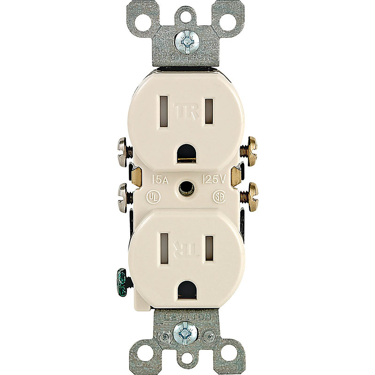 Leviton T5320-00T 15 amps 125 volt Duplex Light Almond Outlet 5-15R 1/Pack