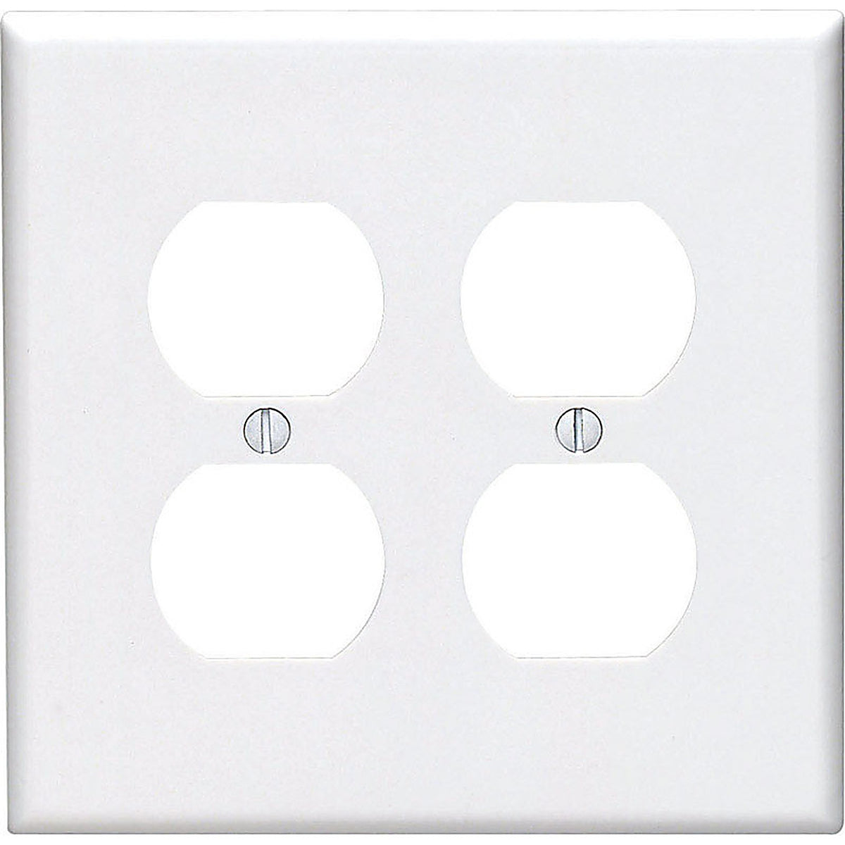 Leviton 0PJ82-00W Midway White 2 gang Nylon Duplex Outlet Wall Plate 1/Pack
