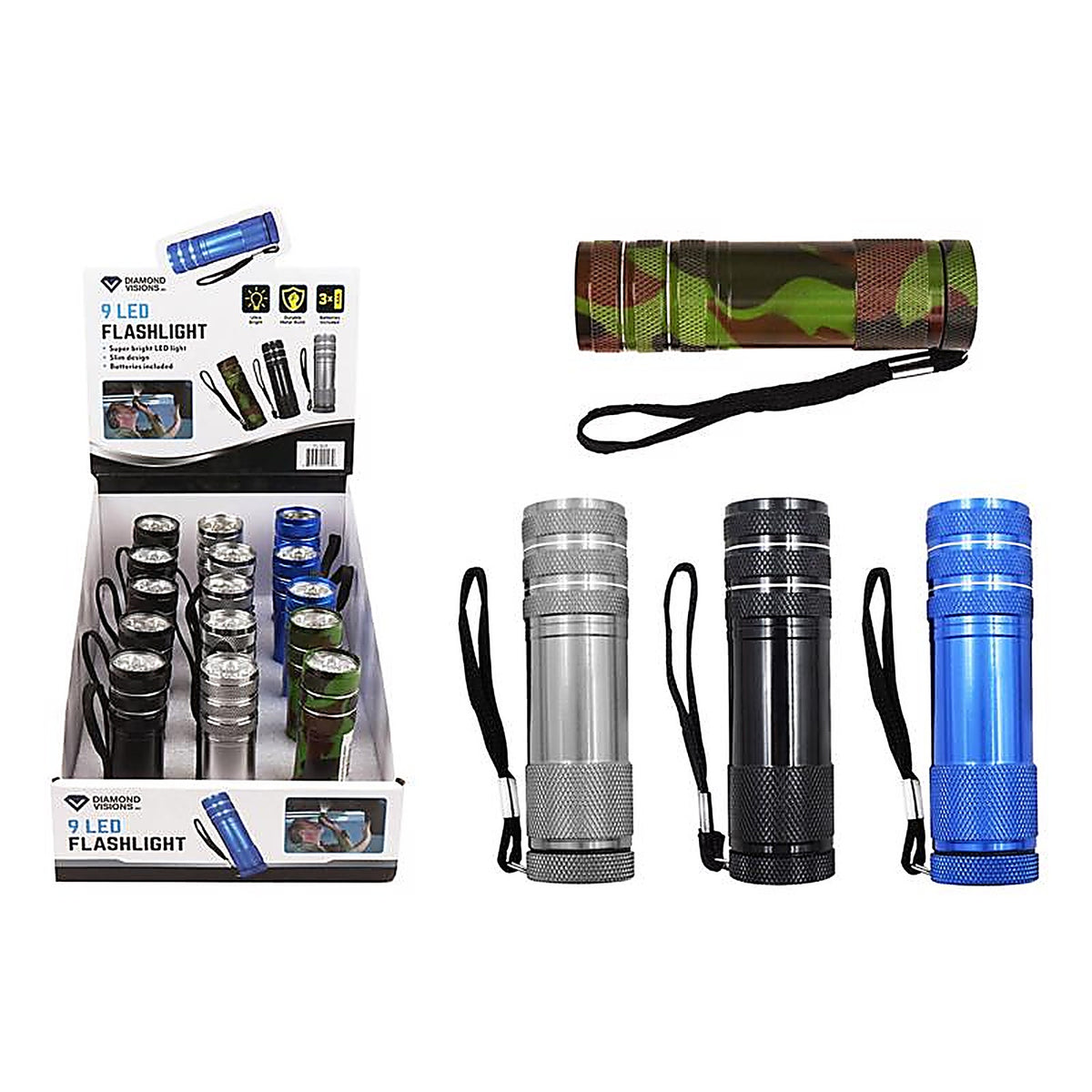 Diamond Visions FL-9LE Max Force Assorted LED Flashlight AAA Battery