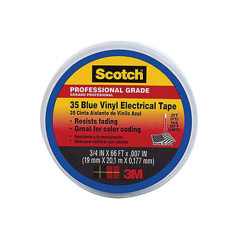 3M 10836-DL-10 Scotch 3/4 in. W x 66 ft. L Blue Vinyl Electrical Tape