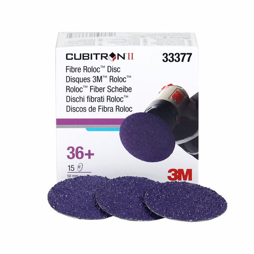3M 33377 Cubitron II Fibre Roloc Disc, 33377, 2 in, 36+, 15 discs per box 60455082077