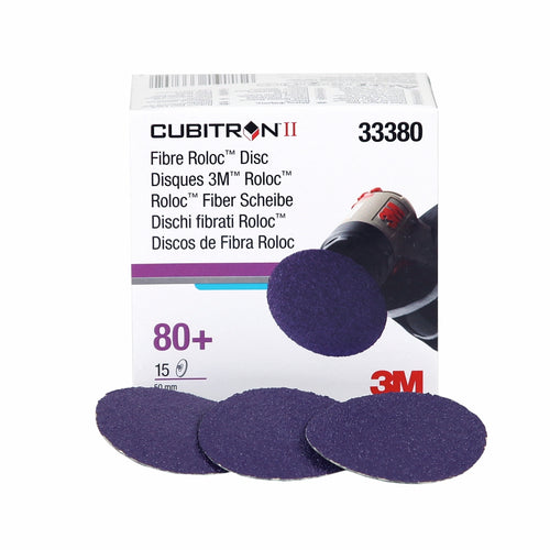 3M 33380 Cubitron II Fibre Roloc Disc, 33380, 2 in, 80+, 15 discs per box 60455082093