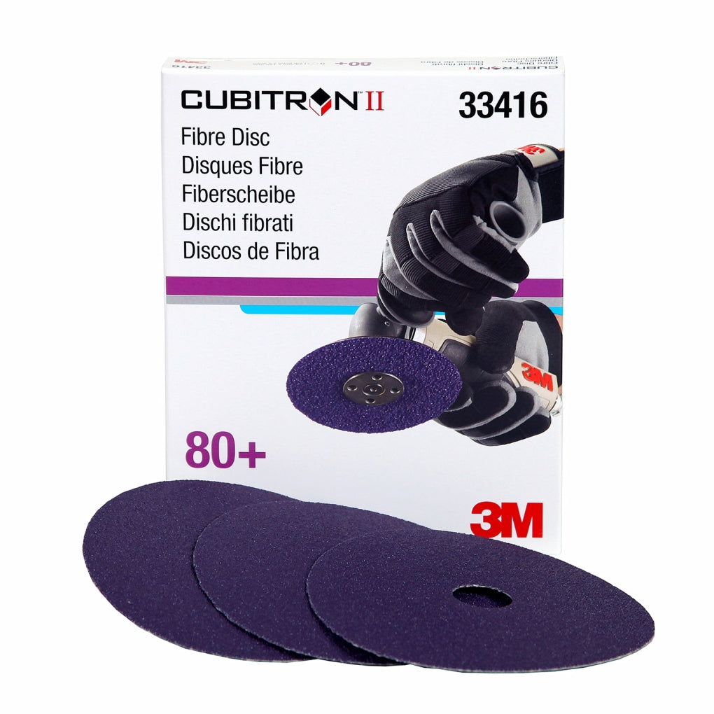 3M 33416 Cubitron II Abrasive Fibre Disc, 33416, 5 in x 7/8 in, 80+, 5 discs per box 60455081921