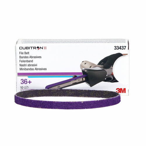 3M 33437 Cubitron II File Belt, 33437, 10mm x 330mm, 36+, 10 belts per box 60455081970