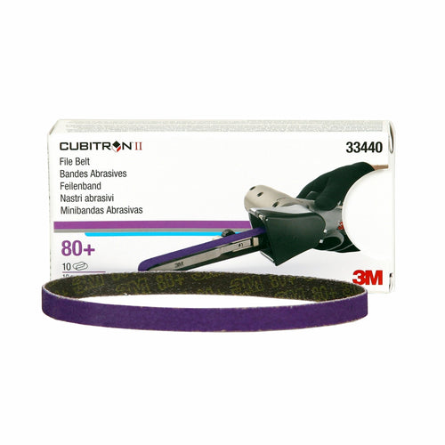 3M 33440 Cubitron II File Belt, 10mm x 330mm (3/8 in X 13 in), 80+ grade, 33440