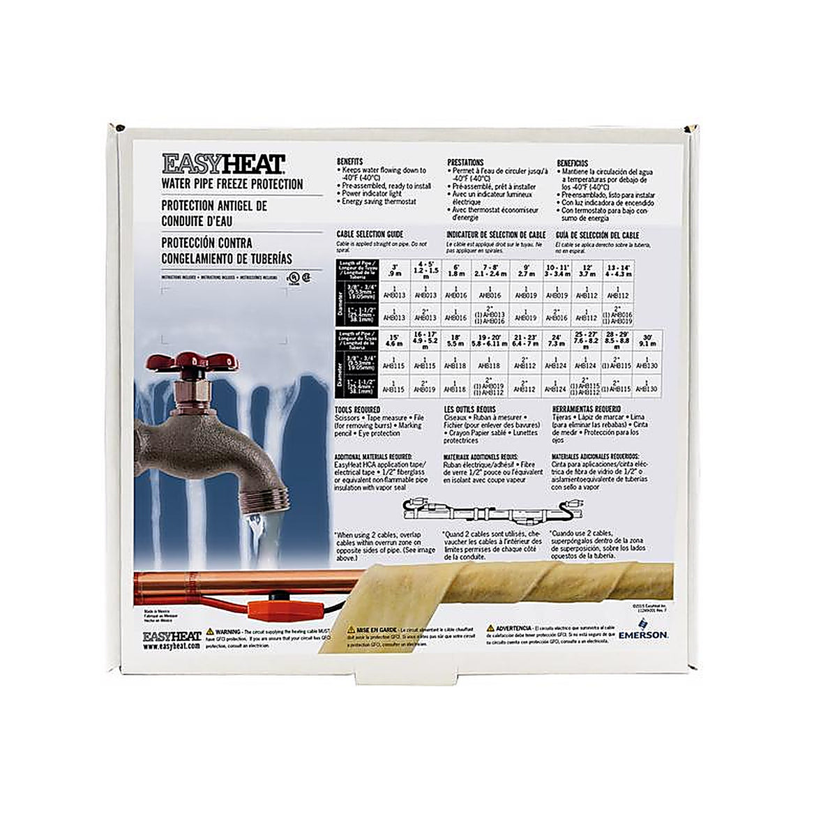 Easy Heat AHB-130 AHB 30 ft. L Heating Cable For Water Pipe