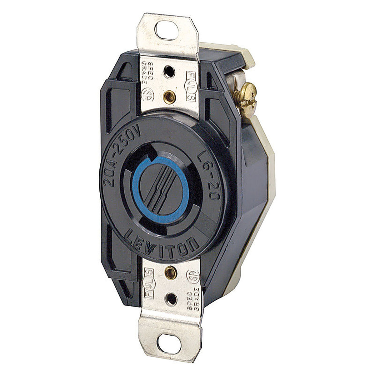 Leviton 02320-00D V-O-Max 20 amps 250 volt Black Outlet L6-20R 1/Pack