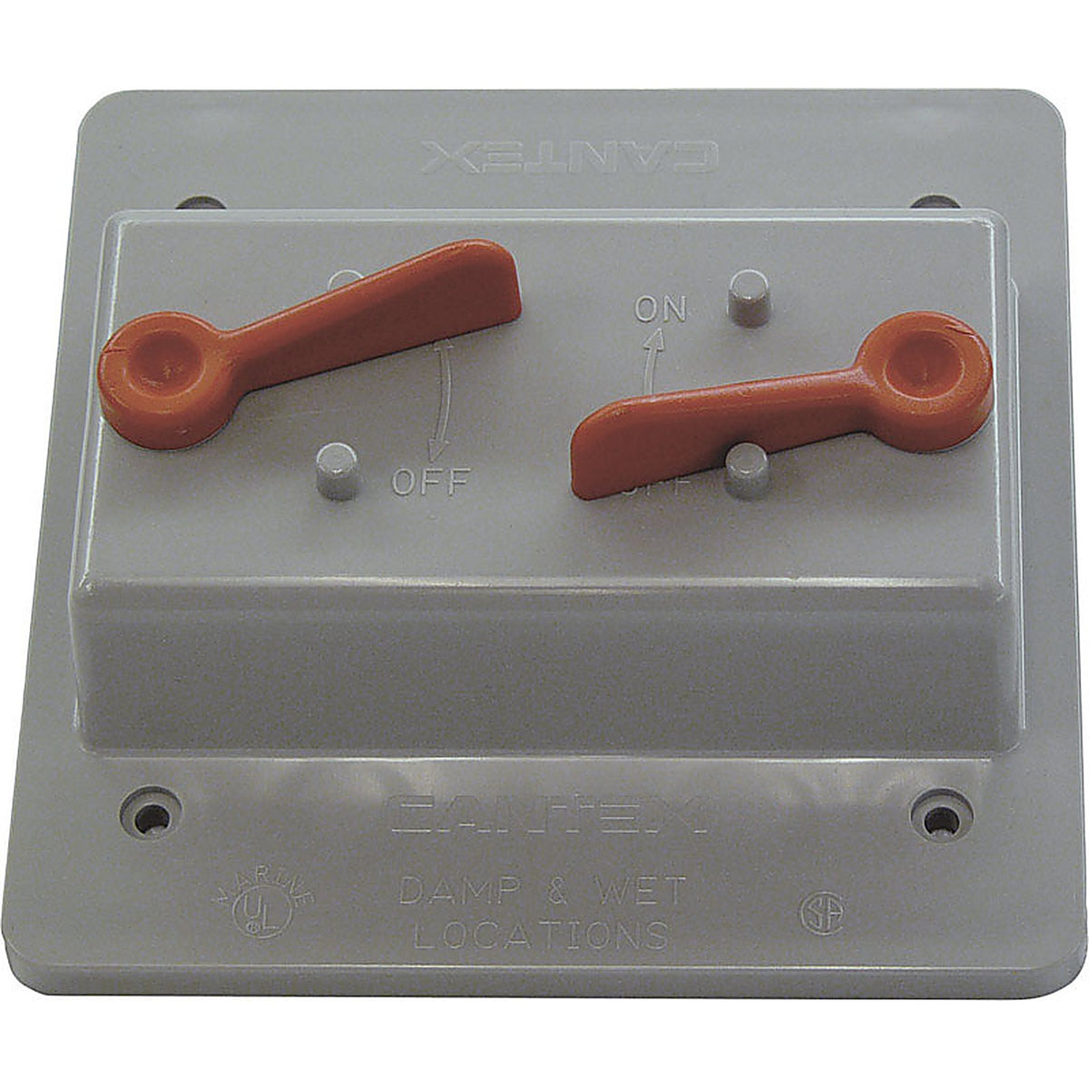 Cantex 5133331B Rectangle PVC 2 gang Electrical Cover For 2 Toggle Switches