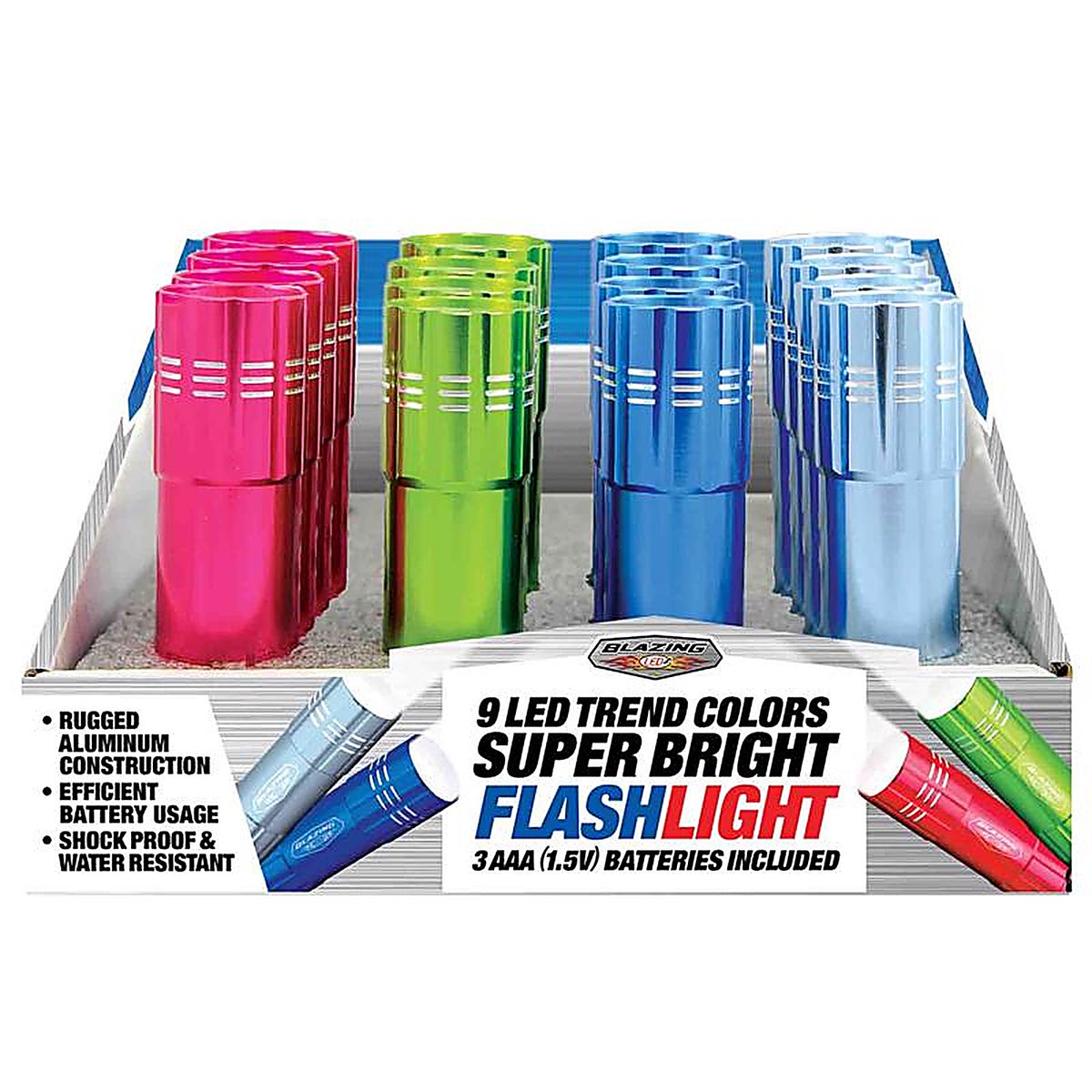 Blazing LEDz 900236 Trend Colors 54 lumens Assorted LED Flashlight AAA Battery
