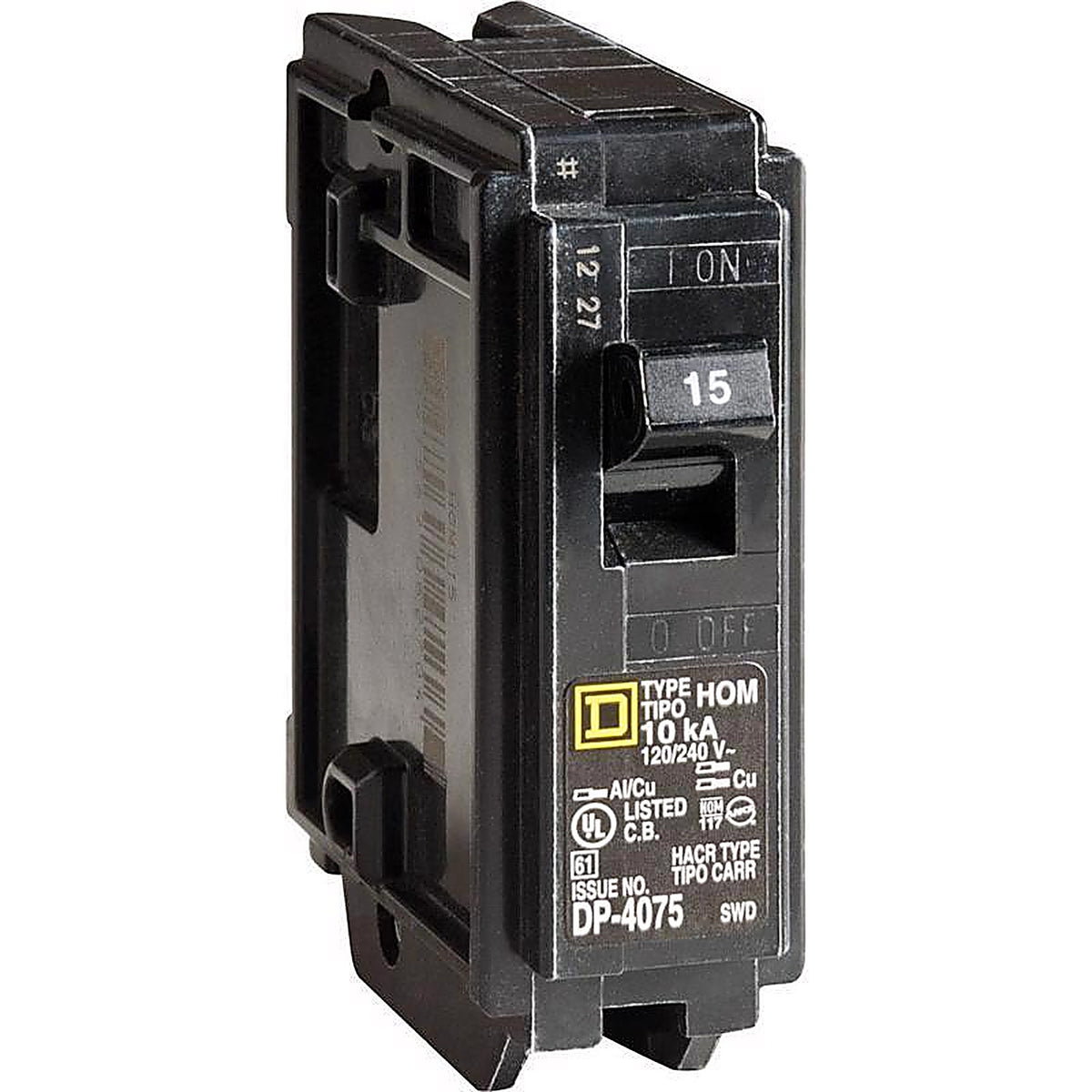 Square D HOM115CP HomeLine 15 amps Plug In Single Pole Circuit Breaker